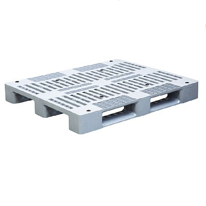 Поддон пластиковый IR 1210 P (п/э, 5000 кг, 1200x1000х150 мм, перфорированный, на 3-х полозьях, серый) – изображение №1